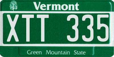 VT license plate XTT335
