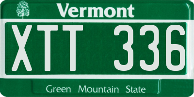 VT license plate XTT336