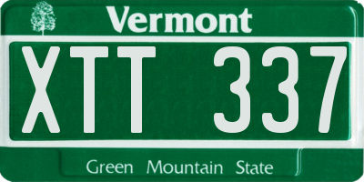 VT license plate XTT337