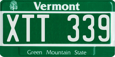 VT license plate XTT339