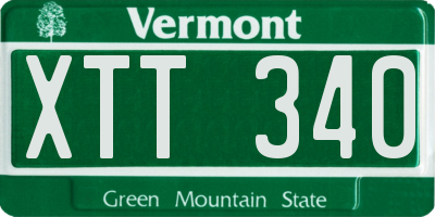 VT license plate XTT340
