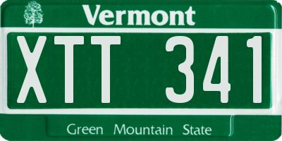 VT license plate XTT341