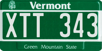VT license plate XTT343