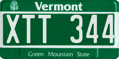 VT license plate XTT344