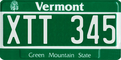 VT license plate XTT345