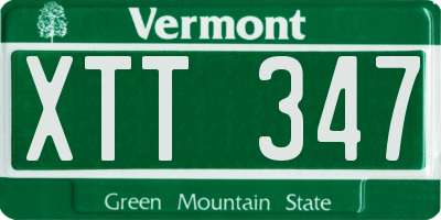 VT license plate XTT347