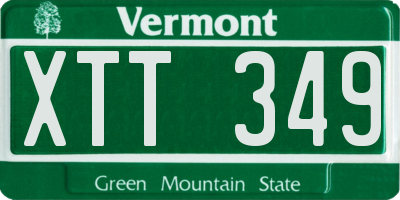 VT license plate XTT349