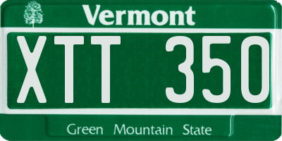 VT license plate XTT350