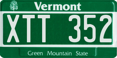 VT license plate XTT352