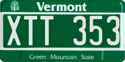 VT license plate XTT353