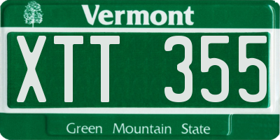VT license plate XTT355