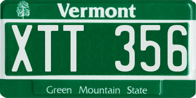 VT license plate XTT356
