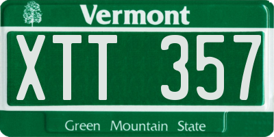 VT license plate XTT357