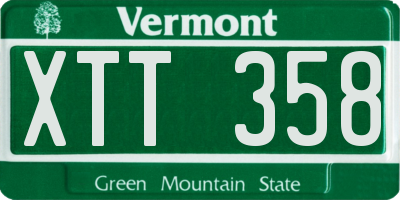 VT license plate XTT358