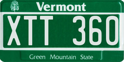 VT license plate XTT360