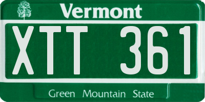 VT license plate XTT361