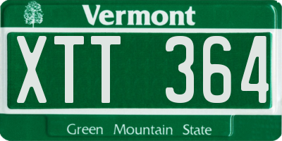 VT license plate XTT364