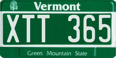 VT license plate XTT365