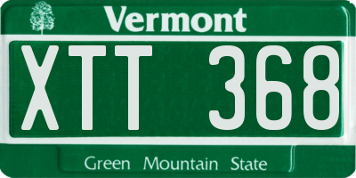 VT license plate XTT368