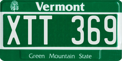VT license plate XTT369