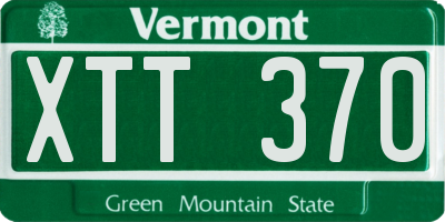 VT license plate XTT370