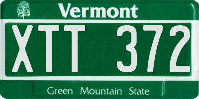 VT license plate XTT372