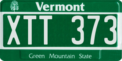 VT license plate XTT373