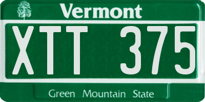 VT license plate XTT375