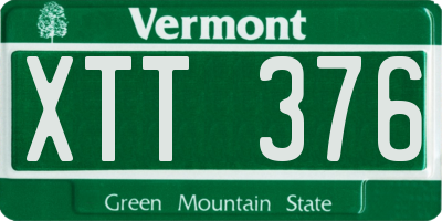 VT license plate XTT376