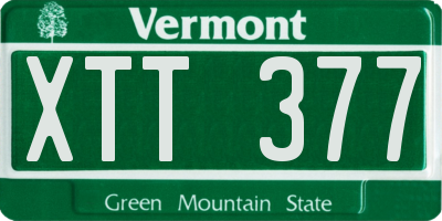 VT license plate XTT377