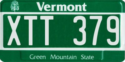 VT license plate XTT379