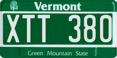 VT license plate XTT380