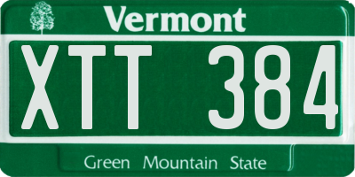 VT license plate XTT384