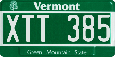 VT license plate XTT385