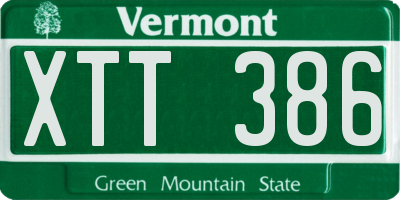 VT license plate XTT386