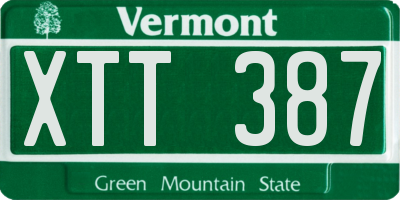 VT license plate XTT387