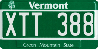 VT license plate XTT388