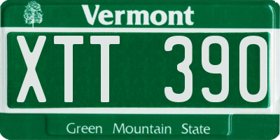 VT license plate XTT390