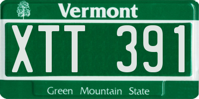 VT license plate XTT391