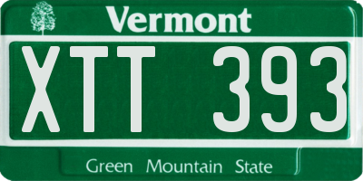 VT license plate XTT393