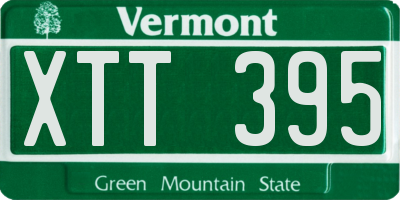 VT license plate XTT395