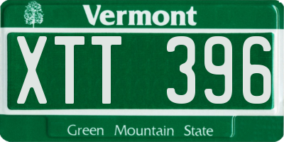 VT license plate XTT396