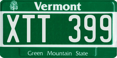 VT license plate XTT399