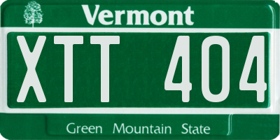 VT license plate XTT404