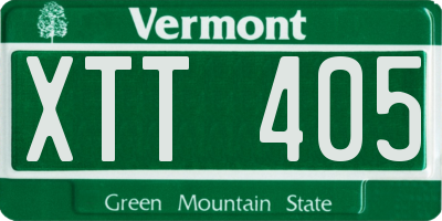 VT license plate XTT405