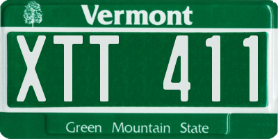 VT license plate XTT411