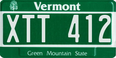 VT license plate XTT412