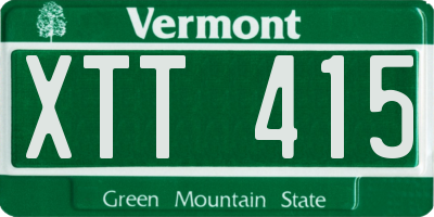 VT license plate XTT415