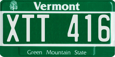 VT license plate XTT416