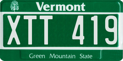 VT license plate XTT419